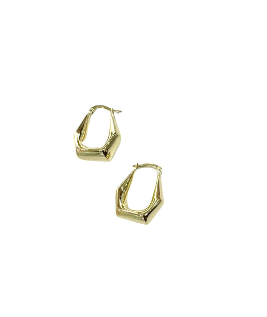 14 k Geometric puffed earring