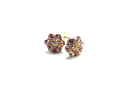 Pink flower stud